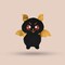 20 Inch Wide Soft Plush Hanging Bat Toy for Halloween Decor or Kids Room Display